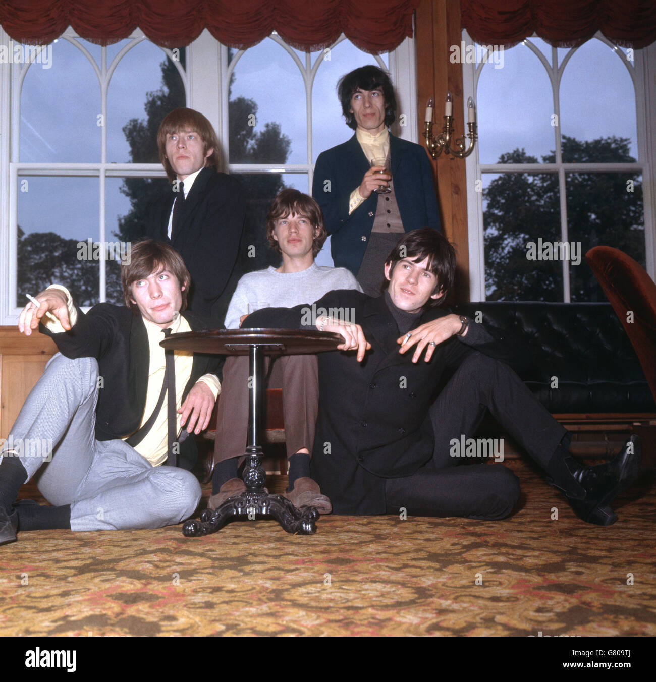 Musica - i Rolling Stones. I Rolling Stones. (l-r) Charlie Watts, Brian Jones, Mick Jagger, Bill Wyman e Keith Richards. Foto Stock
