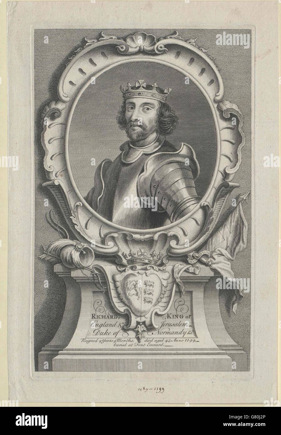Richard I. Löwenherz, König von Inghilterra Foto Stock