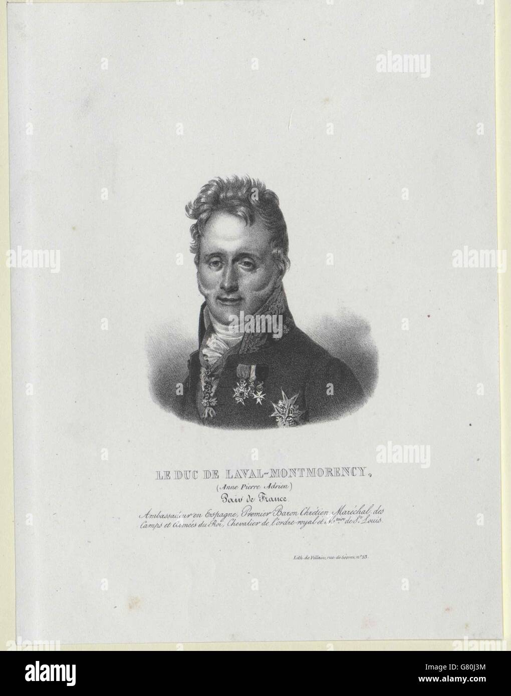 Montmorency, Anne-Pierre-Adrien Prince de Duc de Laval Foto Stock