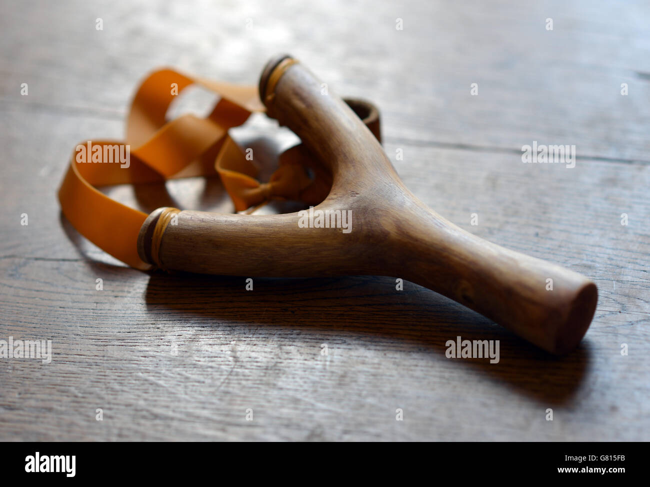 Tradizionale catapulta in legno Foto Stock