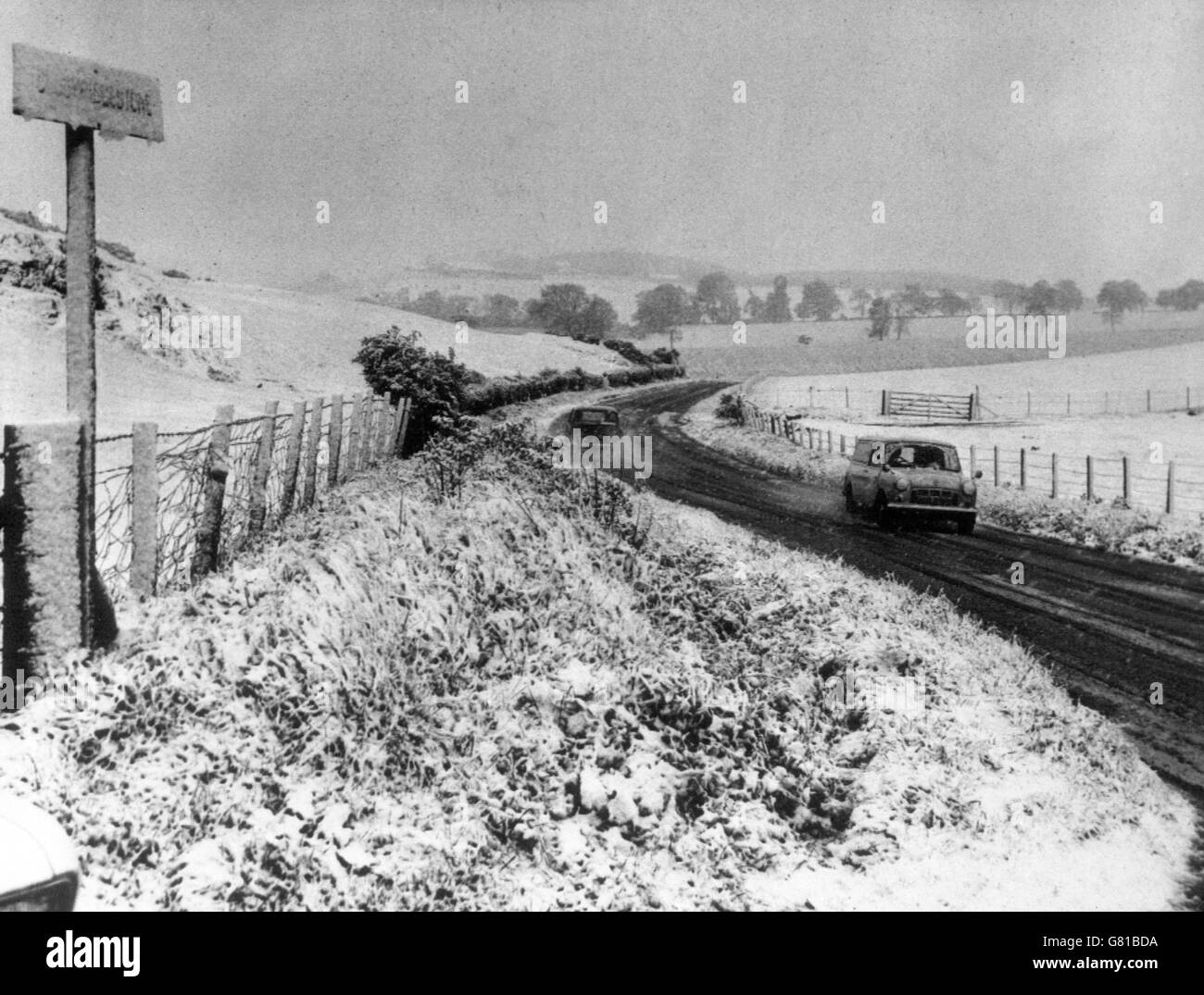 Meteo - Neve nel giugno - Glenfargg, Perthshire Foto Stock