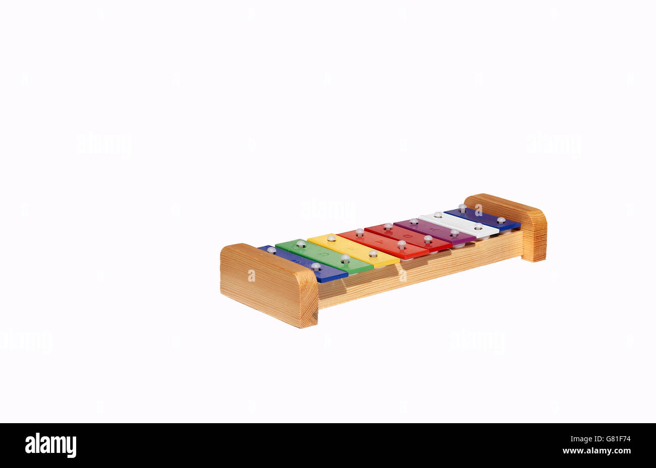 Divertenti xilofono giocattolo, bellissimo colorato Foto Stock
