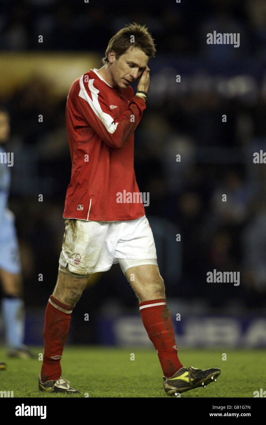 Gareth Taylor, della foresta di Nottingham, mostra la sua deiezione dopo una sconfitta del 2-0. Foto Stock