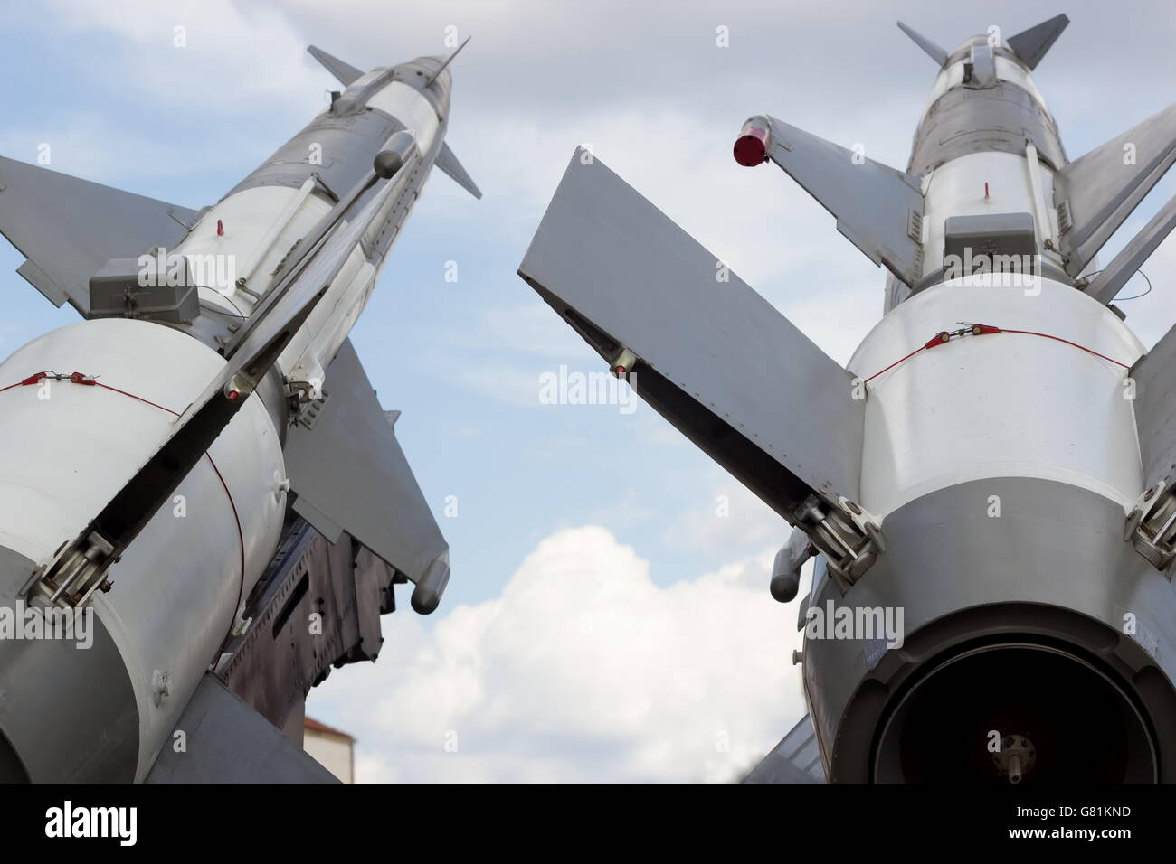 Trampolino di lancio per i razzi militari Foto Stock