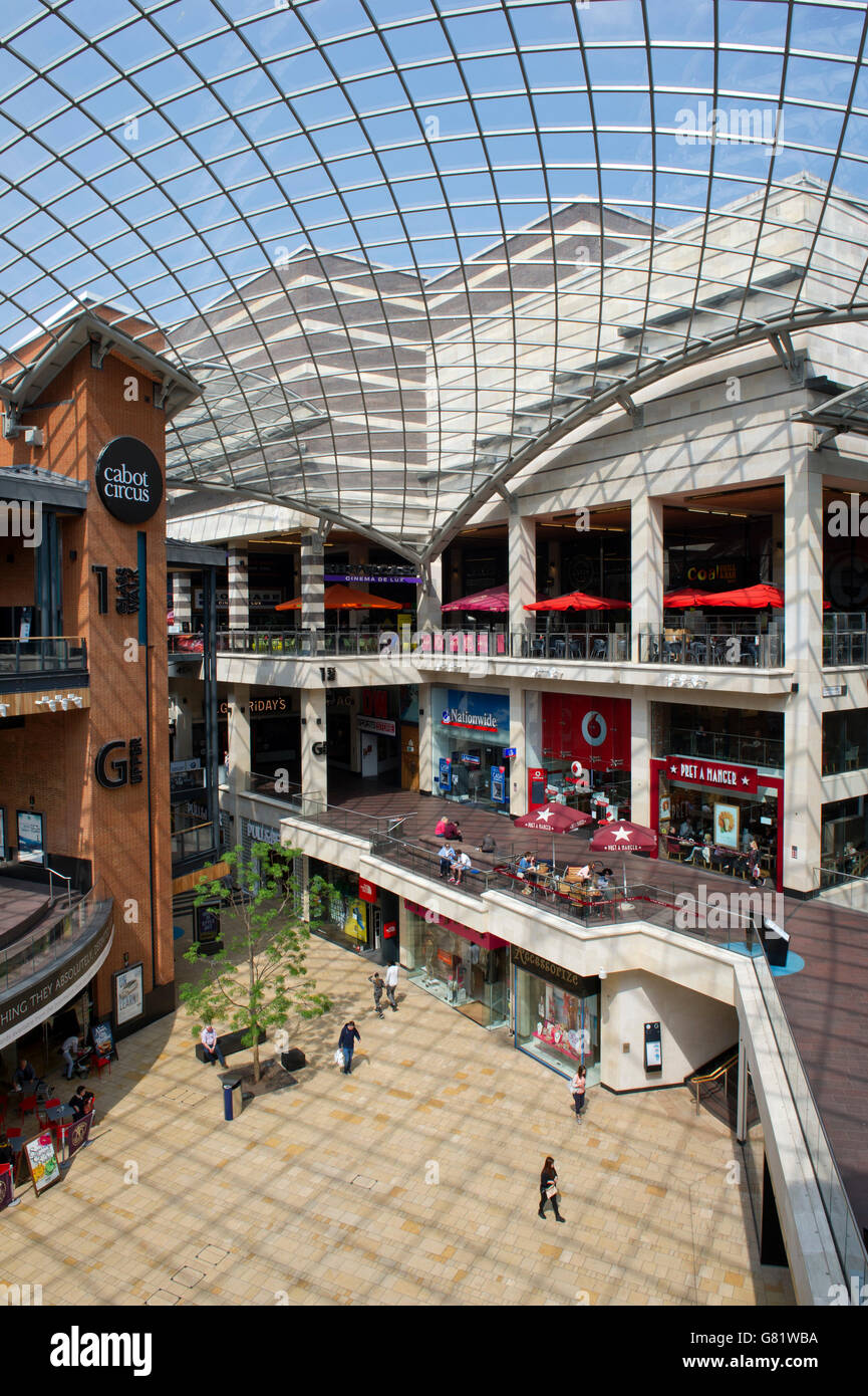 Cabot Circus,Bristol un centro commerciale per lo shopping nel quartiere di Broadmead. Un REGNO UNITO Foto Stock