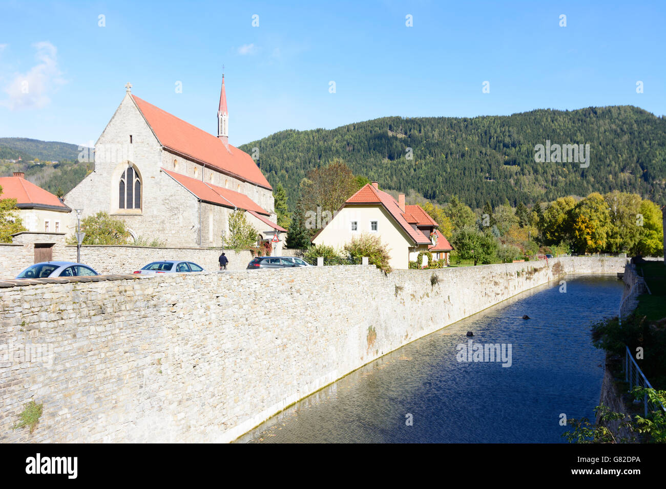 Bastioni e monastero domenicano, Friesach, Austria Kärnten, in Carinzia Foto Stock