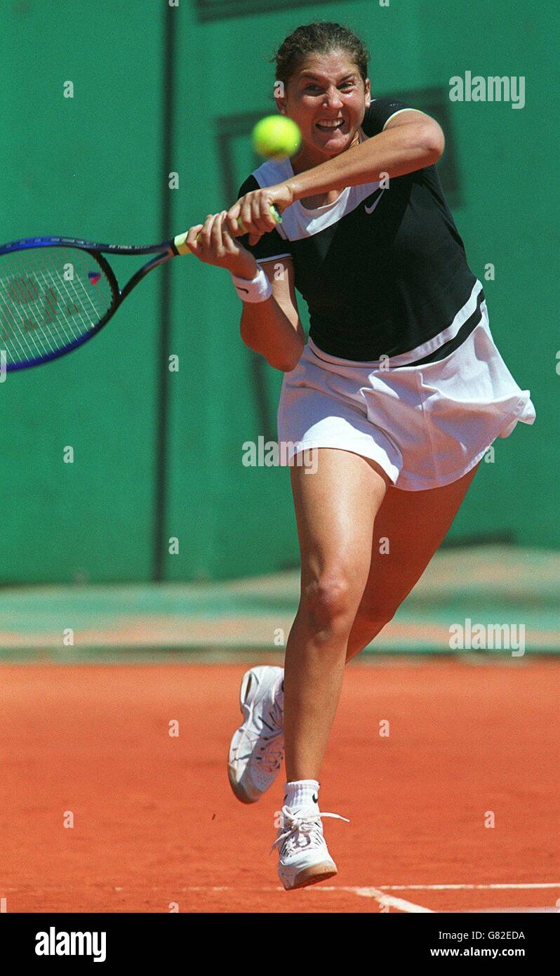 Tennis. Open Tennis Francese. Monica Seles, Stati Uniti Foto stock - Alamy