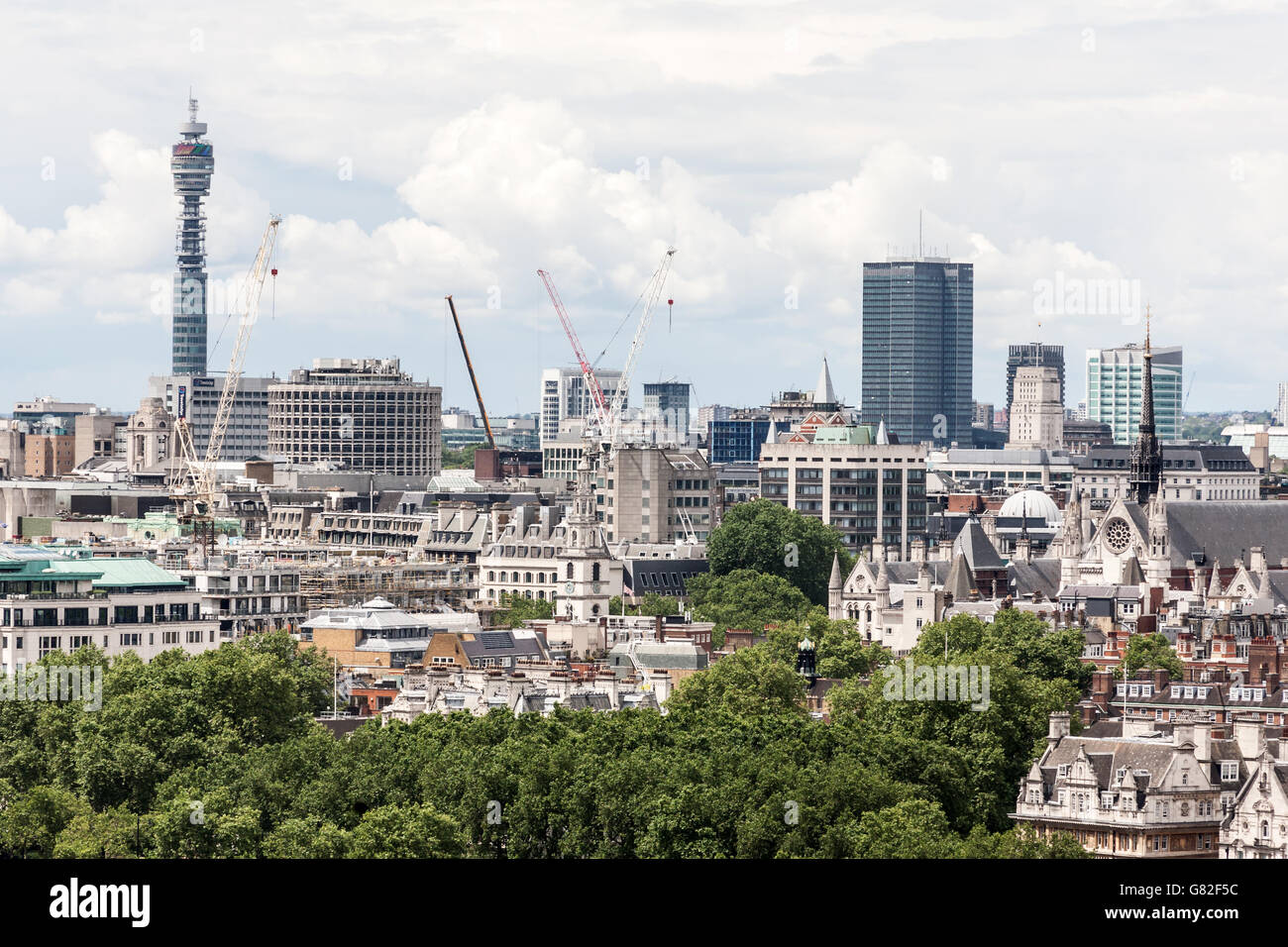 Lo skyline di Londra con BT Tower Foto Stock