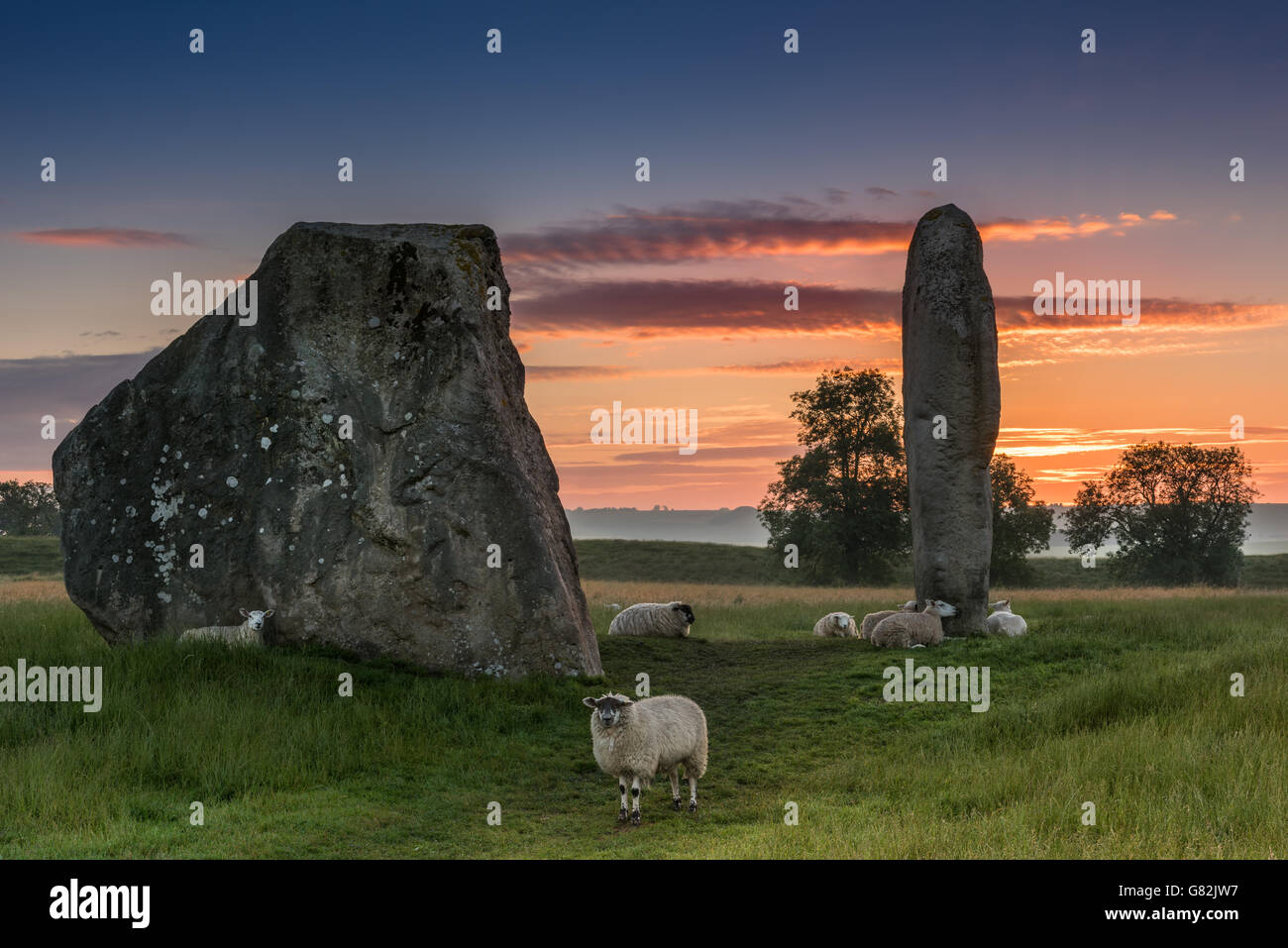 Avebury Giugno Sunrise Foto Stock