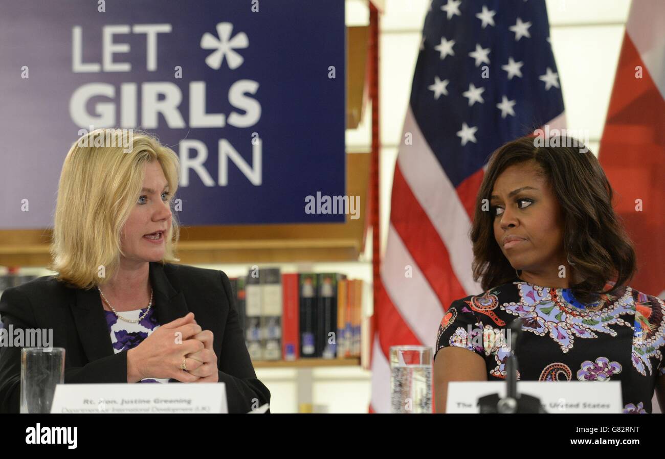 Michelle Obama visita NEL REGNO UNITO Foto Stock