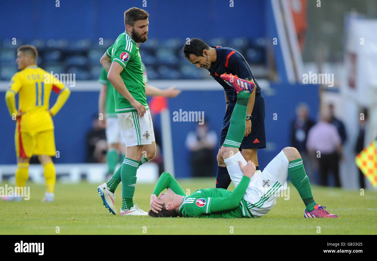 Soccer - UEFA campionato europeo di qualifiche - Gruppo F - Irlanda del Nord / Romania - Windsor Park Foto Stock