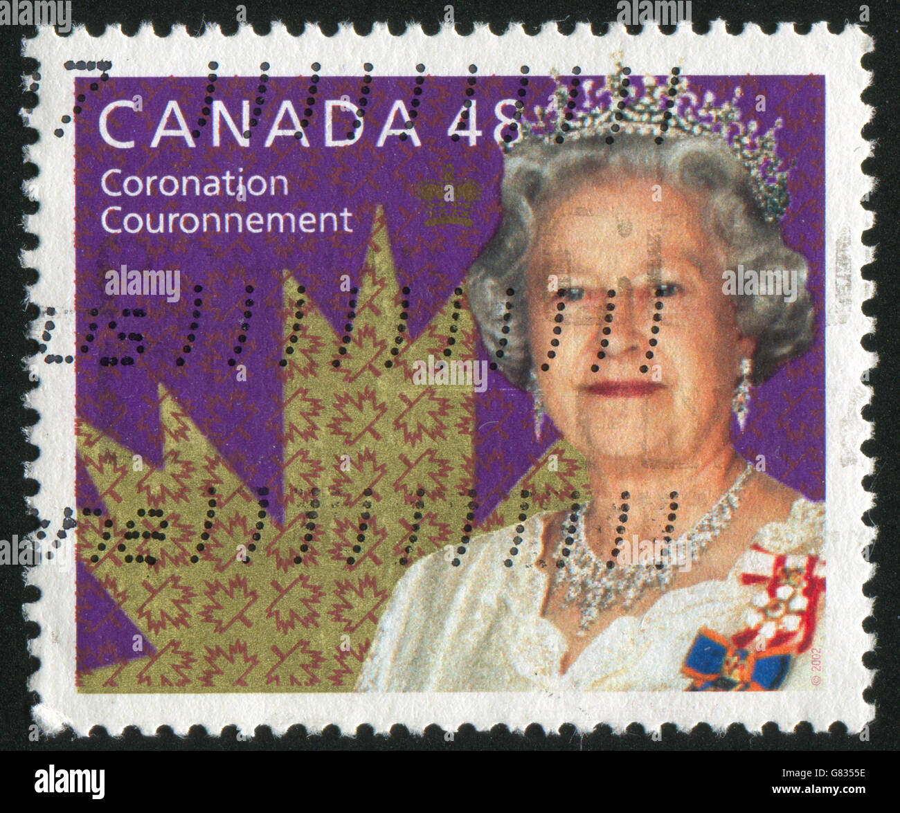 CANADA - circa 2003: timbro stampato dal Canada, mostra la regina Elisabetta II, circa 2003 Foto Stock