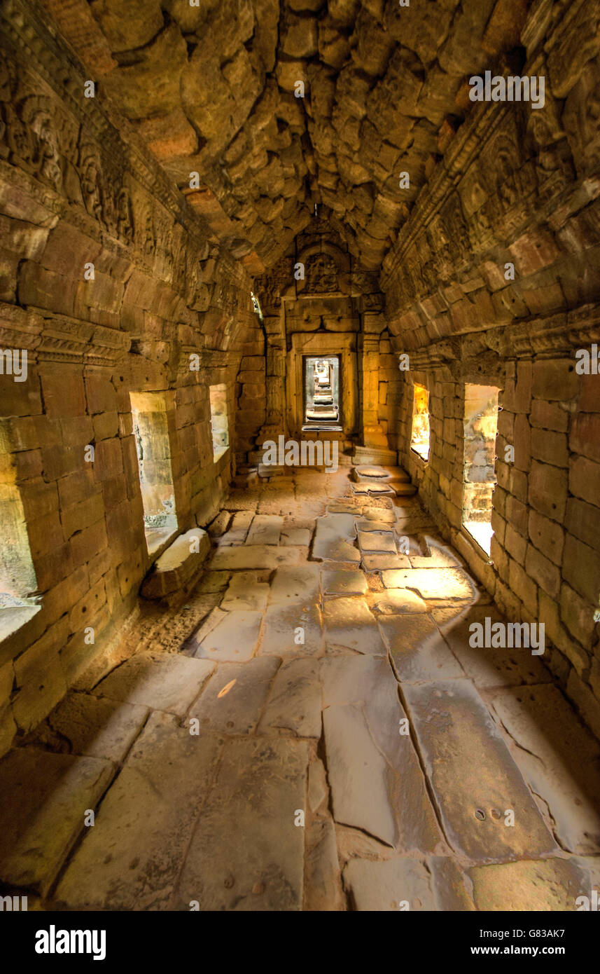 Misteriose rovine di antiche Preah Khan tempio di Angkor, Siem Reap, Cambogia. Foto Stock