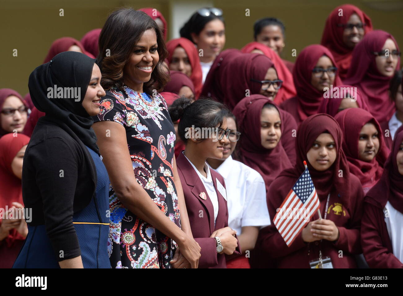 Michelle Obama visita NEL REGNO UNITO Foto Stock