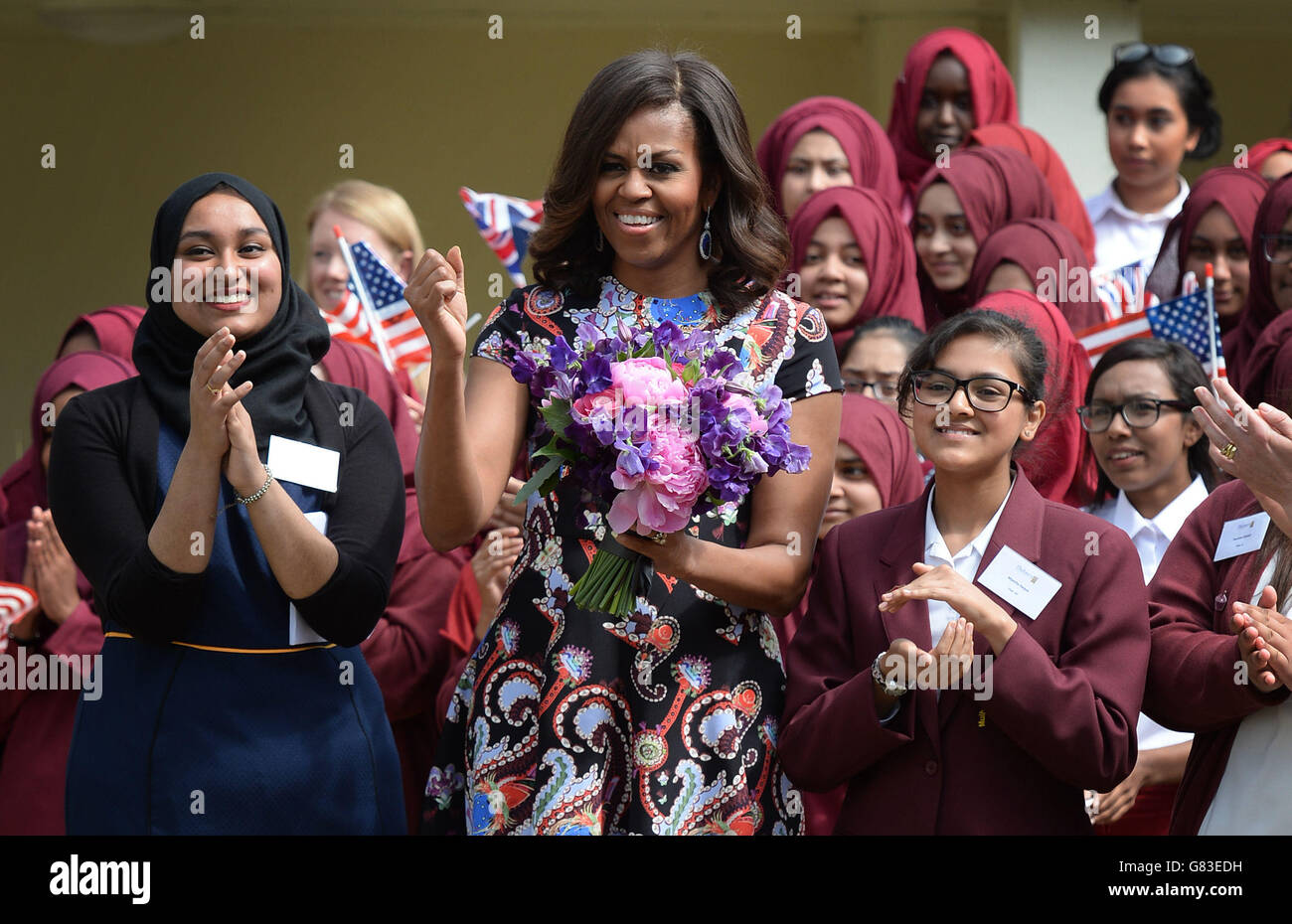 Michelle Obama visita NEL REGNO UNITO Foto Stock