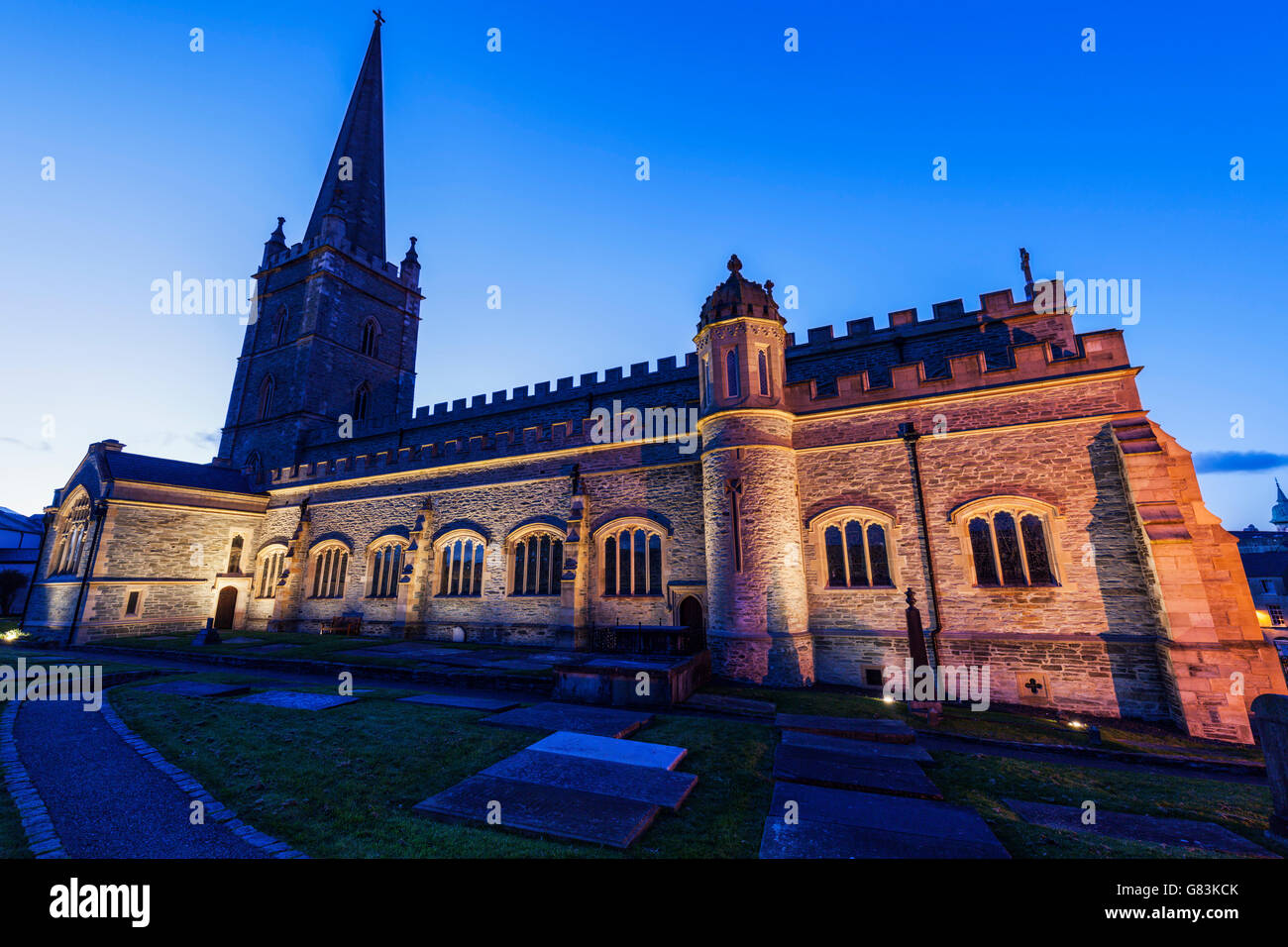 St Columb's Cathedral di Derry Foto Stock