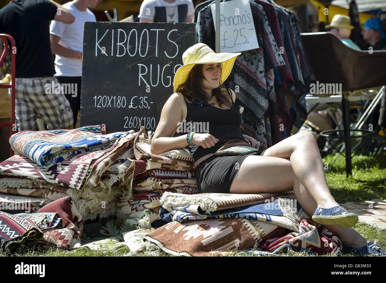 Glastonbury Festival 2015 - Preparazioni Foto Stock