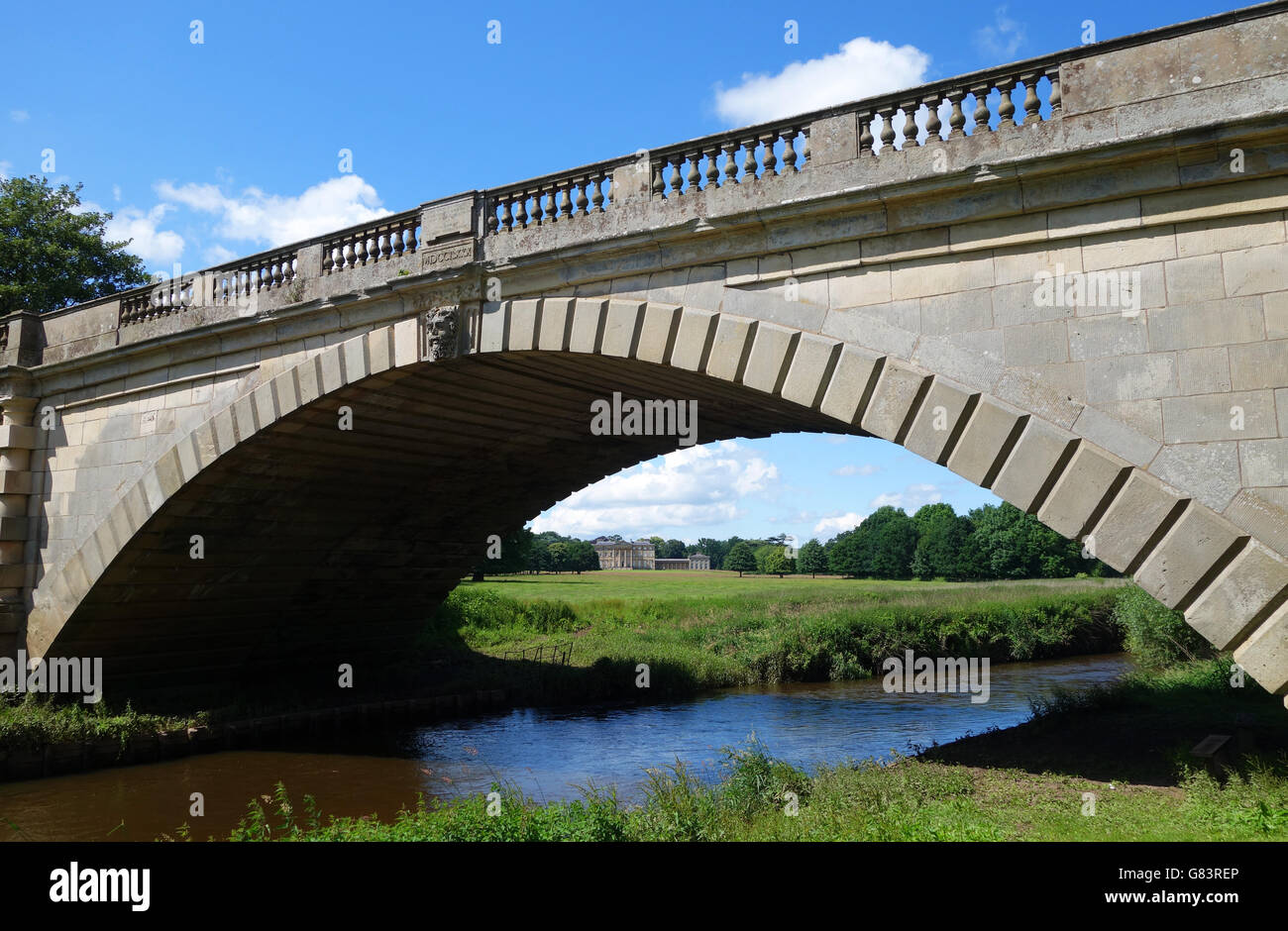 Il ponte di Tern al Attingham Park Regno Unito Foto Stock