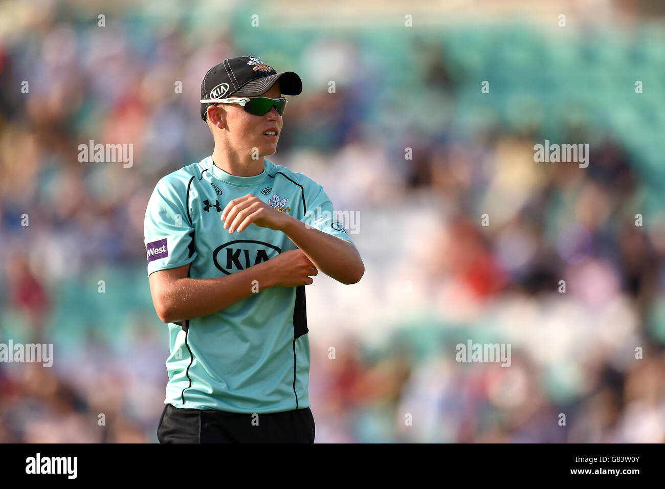 Cricket - NatWest t20 Blast - Southern Division - Surrey / Gloucestershire - Kia Oval. Sam Curran, Surrey Foto Stock