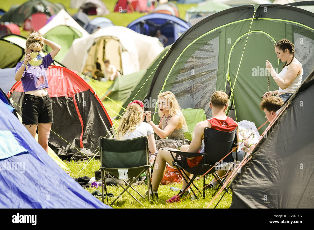 Glastonbury Festival 2015 - Preparazioni Foto Stock