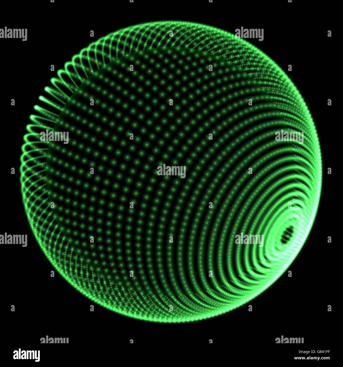 Punti di ologramma sfera verde Foto Stock