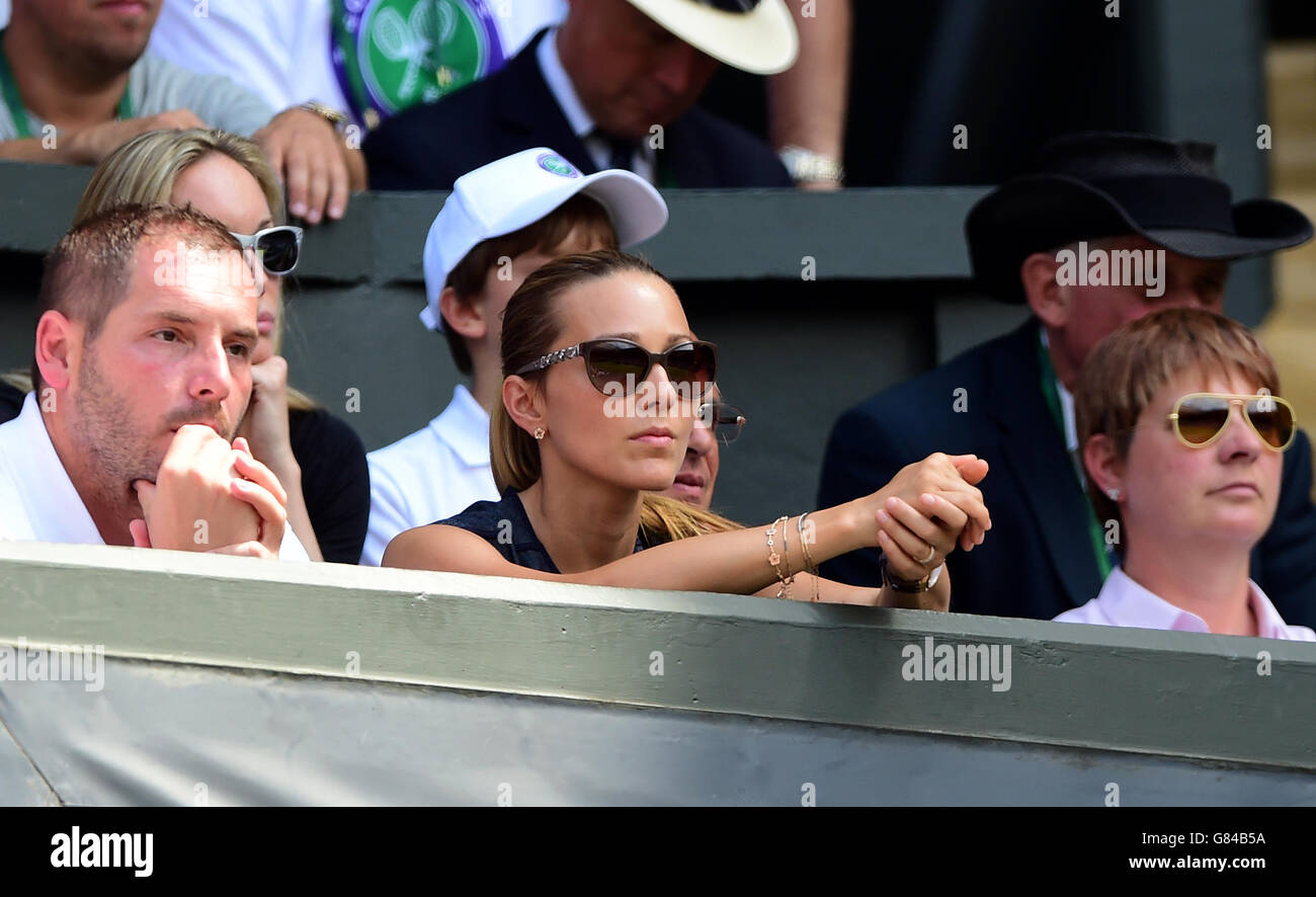 Jelena Djokovic il terzo giorno dei Campionati di Wimbledon all'All England Lawn Tennis and Croquet Club di Wimbledon. Foto Stock