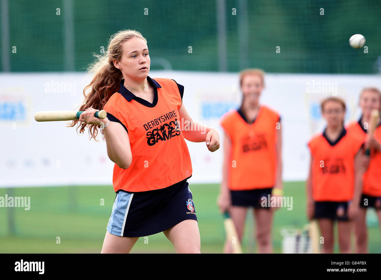 Atletica - Sainsbury's School lancia giochi con Jonnie Peacock - Long Eaton. Gli scolari partecipano al lancio dei Sainsbury's School Games al Trent College di Long Eaton Foto Stock