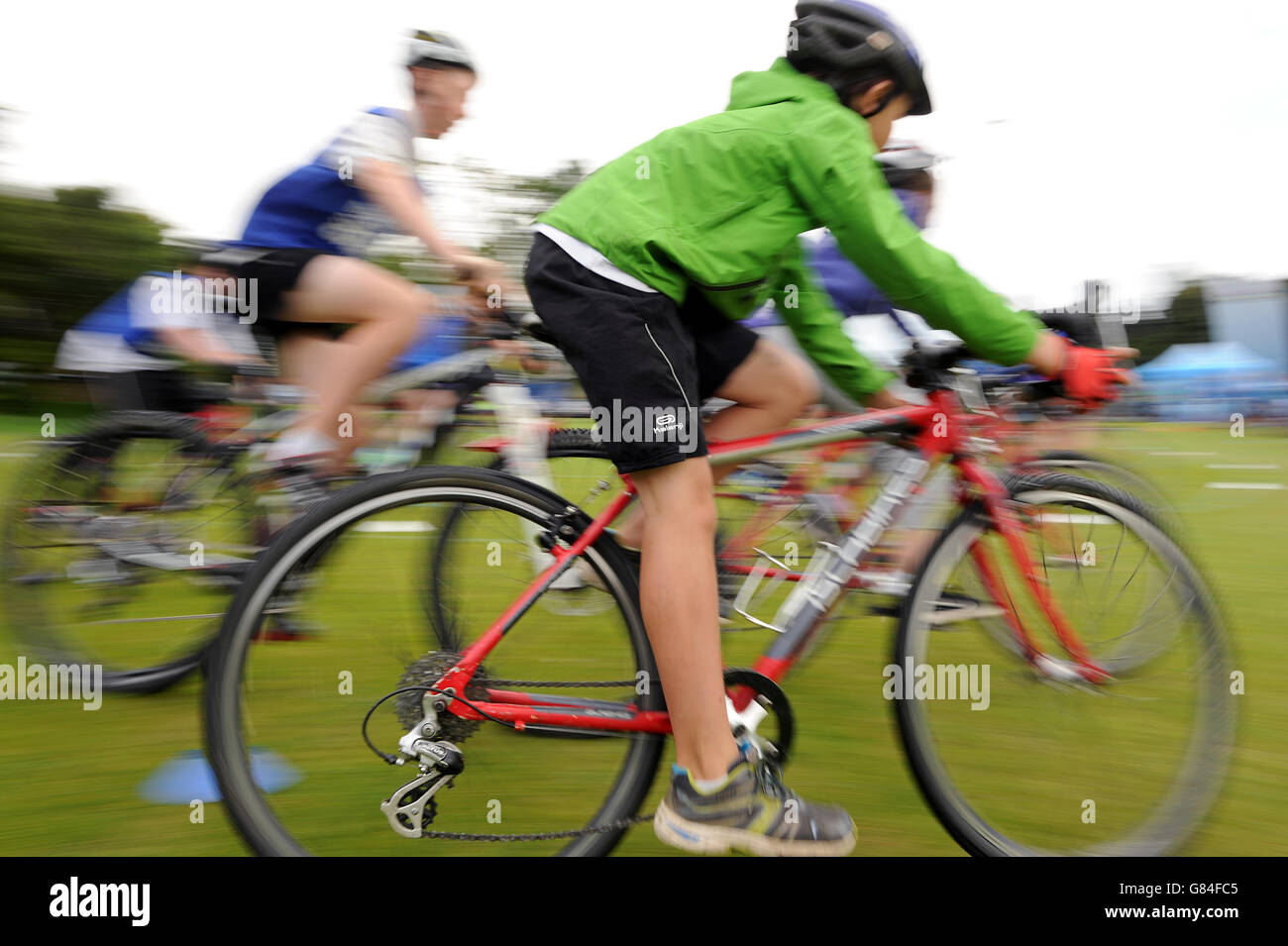 Atletica - Sainsbury's school games il lancio con Jonnie Peacock - Long Eaton Foto Stock