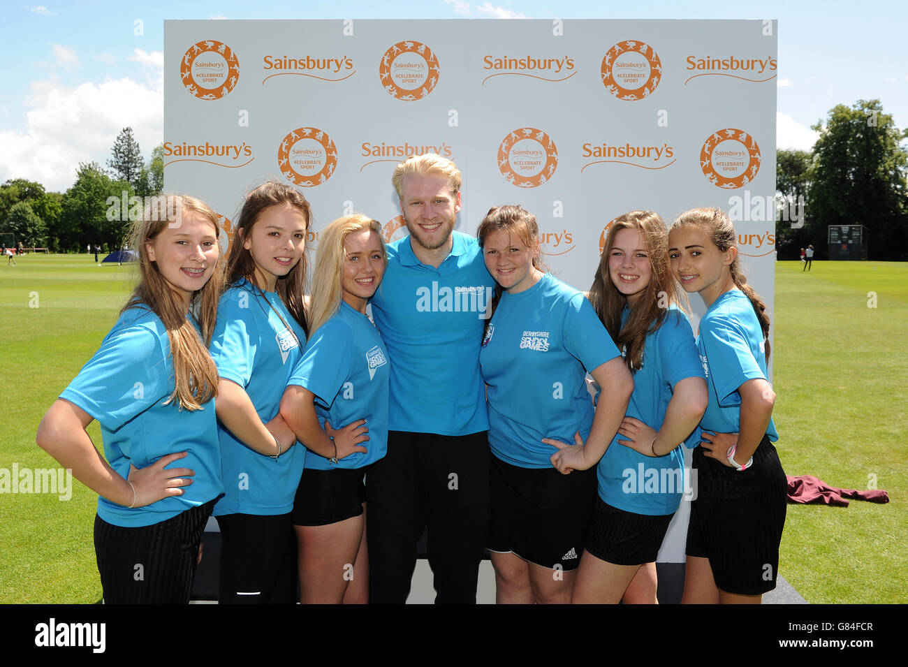 Atletica - Sainsbury's school games il lancio con Jonnie Peacock - Long Eaton Foto Stock