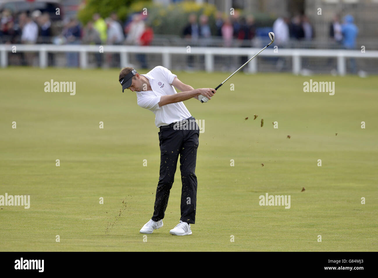 Golf - il Campionato Open 2015 - giorno cinque - St Andrews. Ashley Chesters in azione sul 1° buco durante il 5° giorno dell'Open Championship 2015 a St Andrews, Fife. Foto Stock