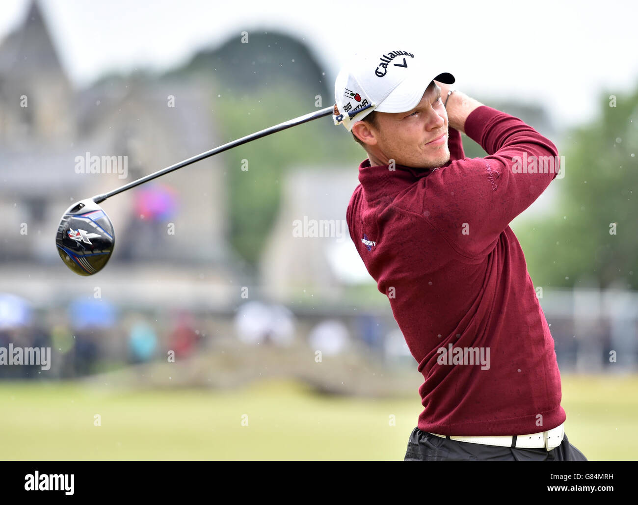 Danny Willett in Inghilterra durante il quinto giorno dell'Open Championship 2015 a St Andrews, Fife. Foto Stock