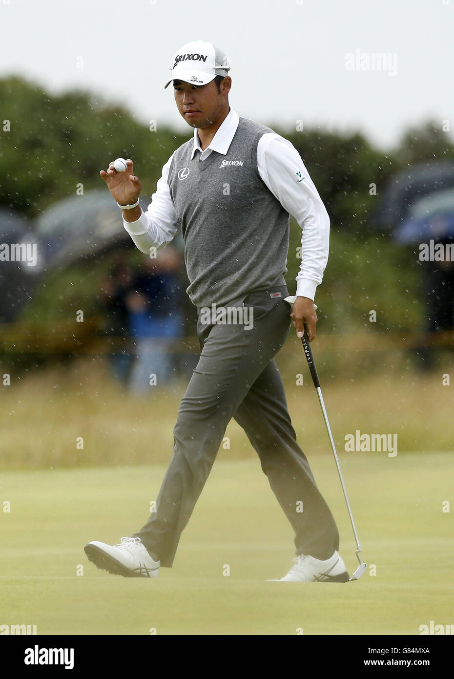 Giappone Hideki Matsuyama durante il quinto giorno dell'Open Championship 2015 a St Andrews, Fife. Foto Stock