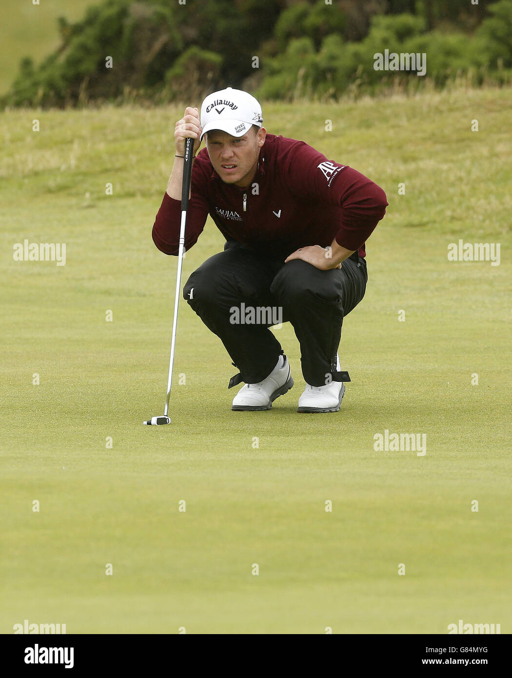 Danny Willett in Inghilterra il 5° giorno del Campionato aperto 2015 a St Andrews, Fife. Foto Stock
