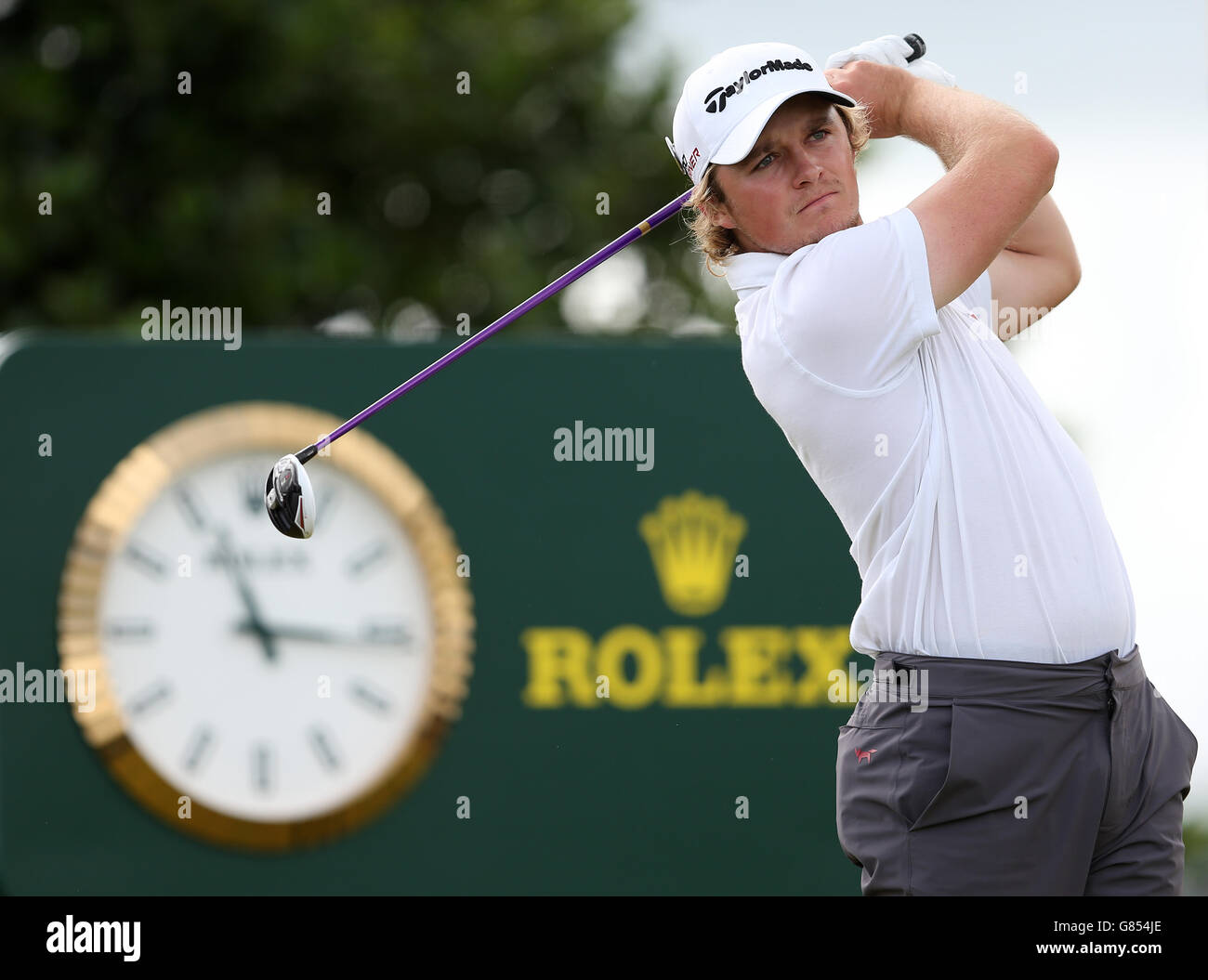 Eddie Pepperell in Inghilterra durante il quarto giorno dell'Open Championship 2015 a St Andrews, Fife. Foto Stock