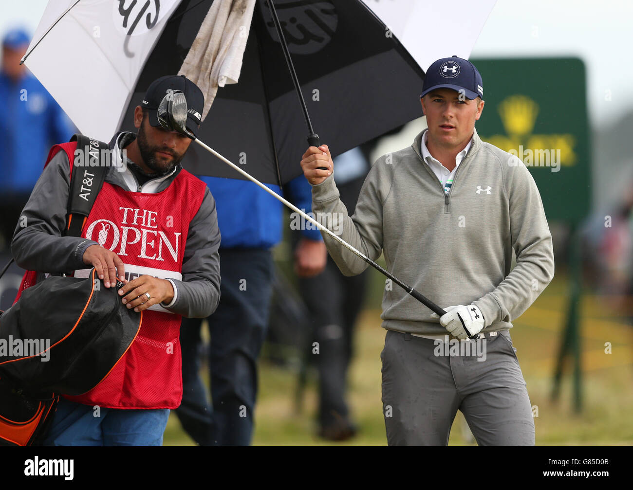 USA Jordan Spieth durante il secondo giorno dell'Open Championship 2015 a St Andrews, Fife. Foto Stock