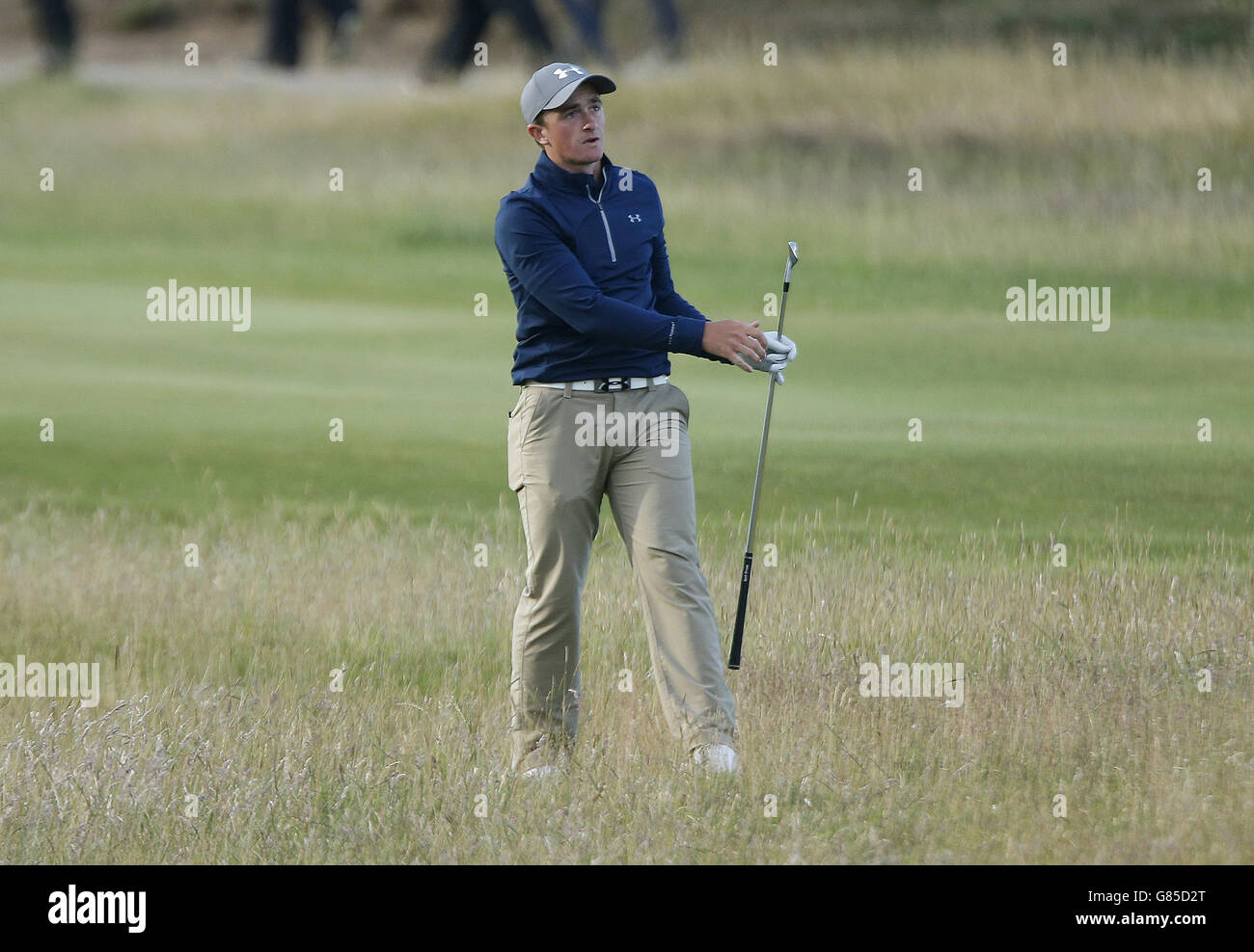 Paul Dunne in Irlanda durante il secondo giorno dell'Open Championship 2015 a St Andrews, Fife. Foto Stock