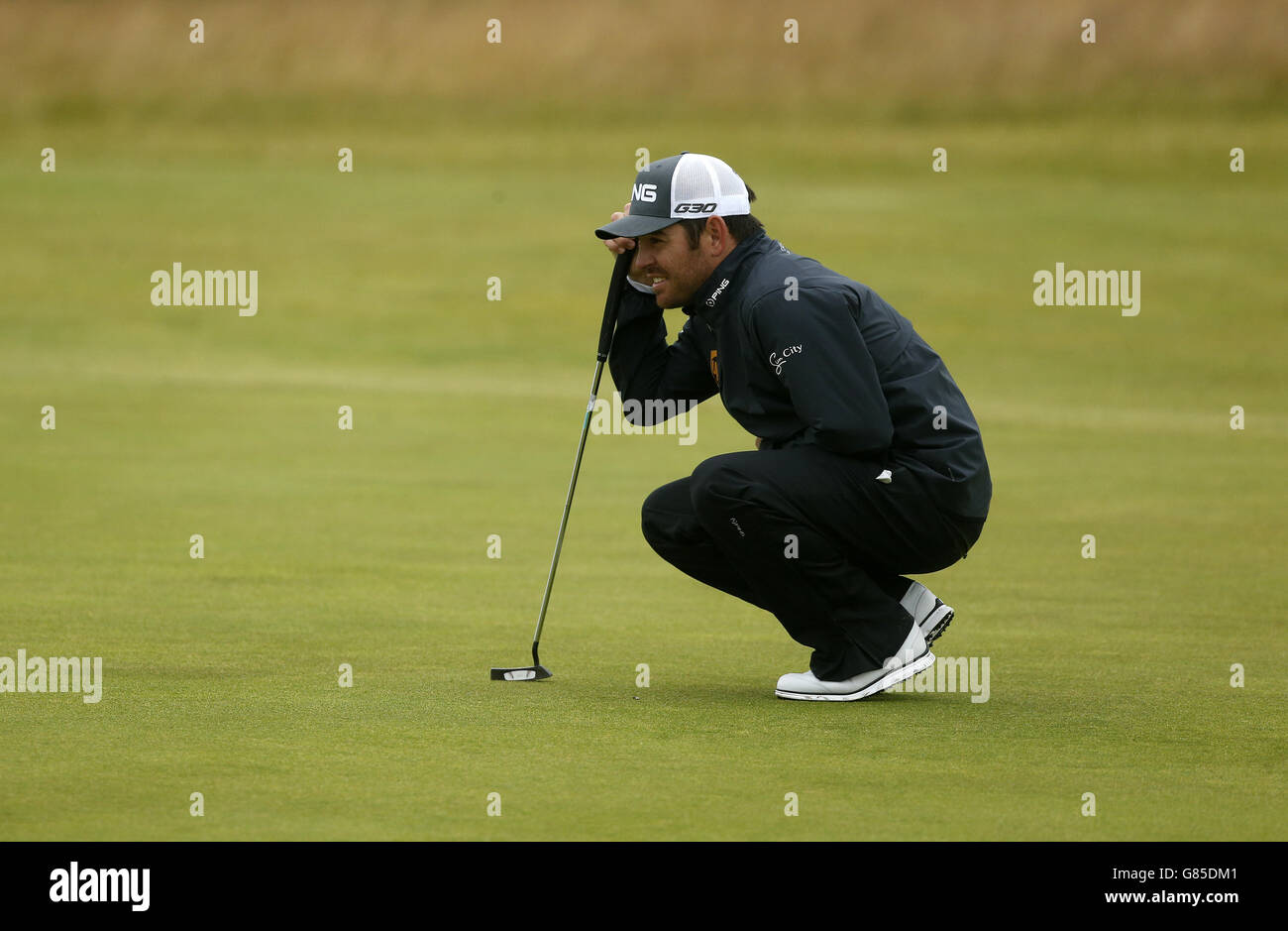 Louis Oosthuizen del Sud Africa il 9° giorno del Campionato aperto 2015 a St Andrews, Fife. Foto Stock