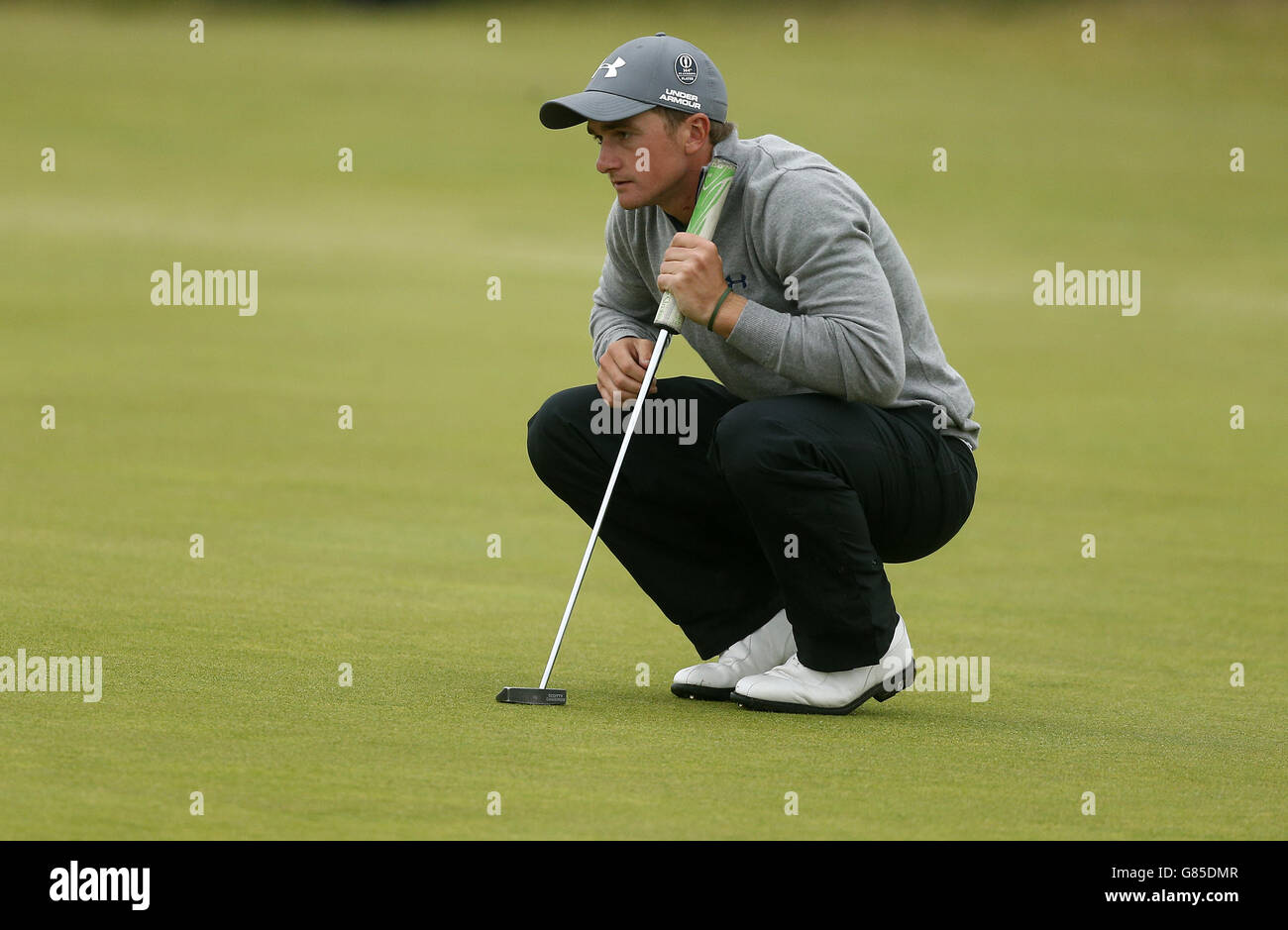 Paul Dunne in Irlanda il 9° giorno durante il quinto dell'Open Championship 2015 a St Andrews, Fife. Foto Stock