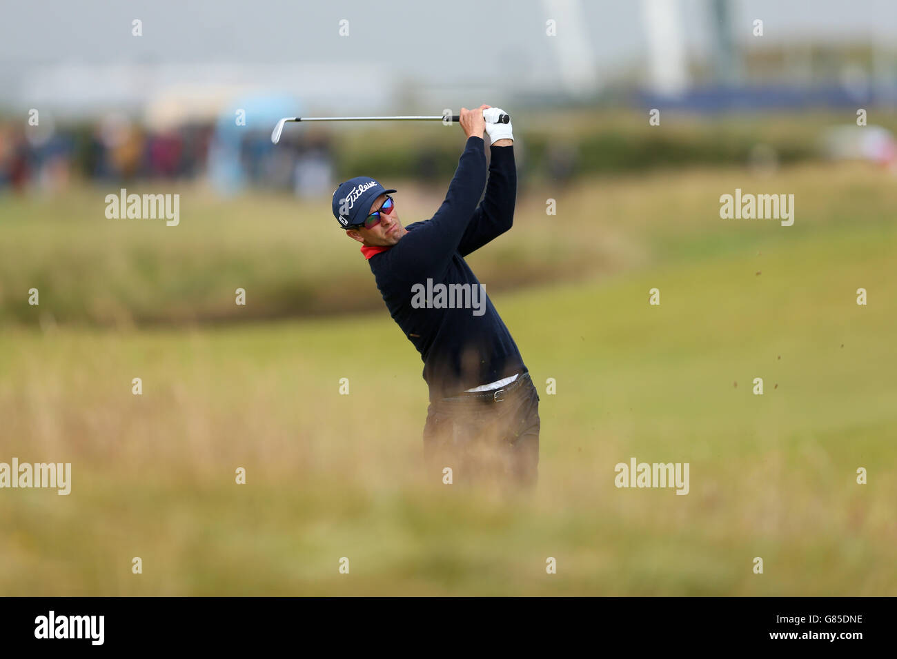 L'australiano Adam Scott in azione durante il quinto giorno dell'Open Championship 2015 a St Andrews, Fife. Foto Stock