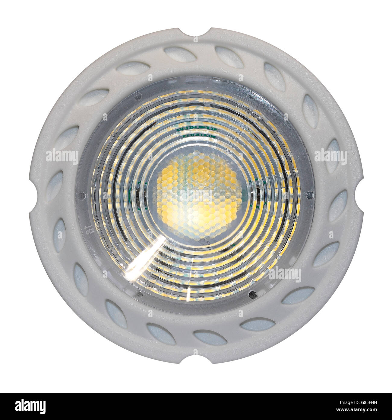 GU10 LED lampadina elettrica - close up - anteriore Foto Stock