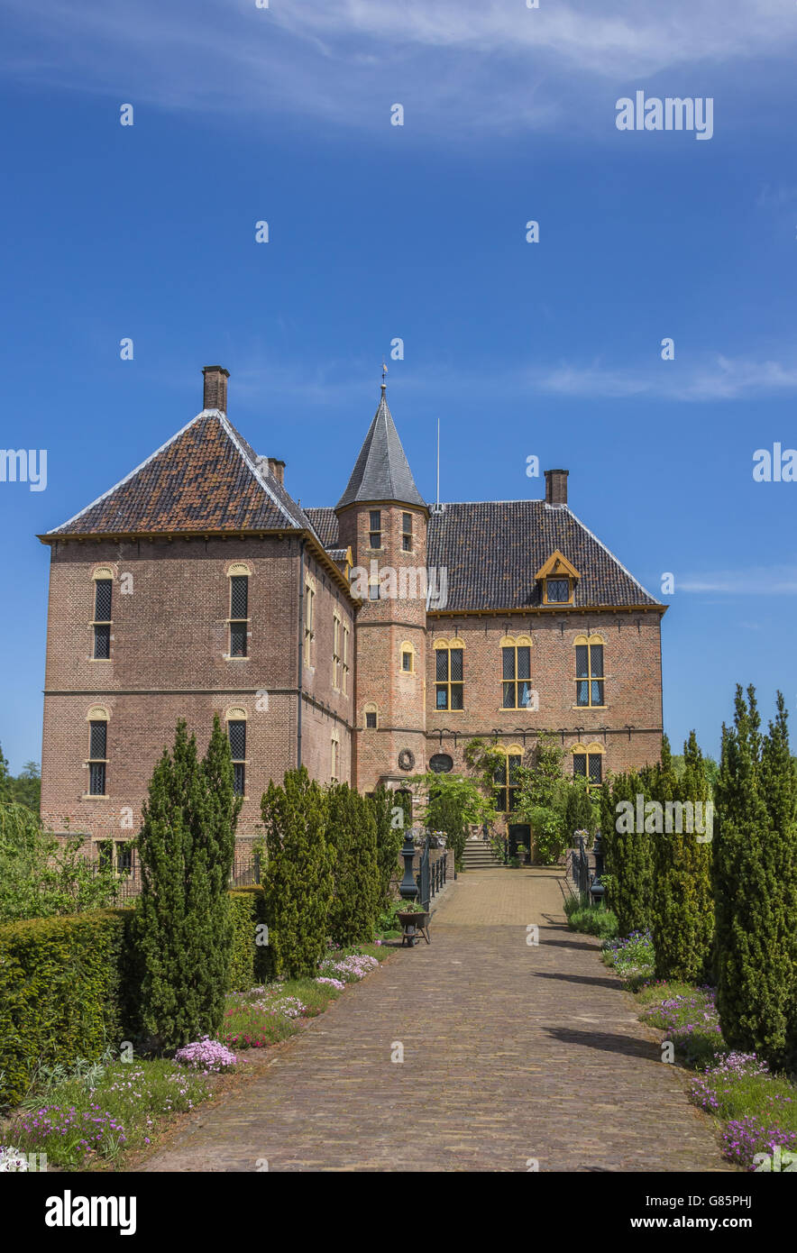 Parte anteriore del castello di Vorden in Gelderland, Olanda Foto Stock