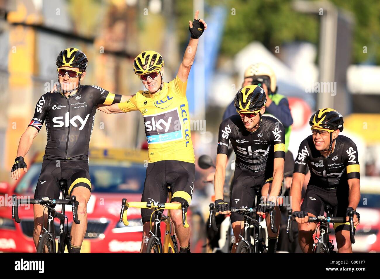 Escursioni in bicicletta - 2015 Tour de France - Tappa Twenty One - Sevres a Parigi Campi Elisi Foto Stock