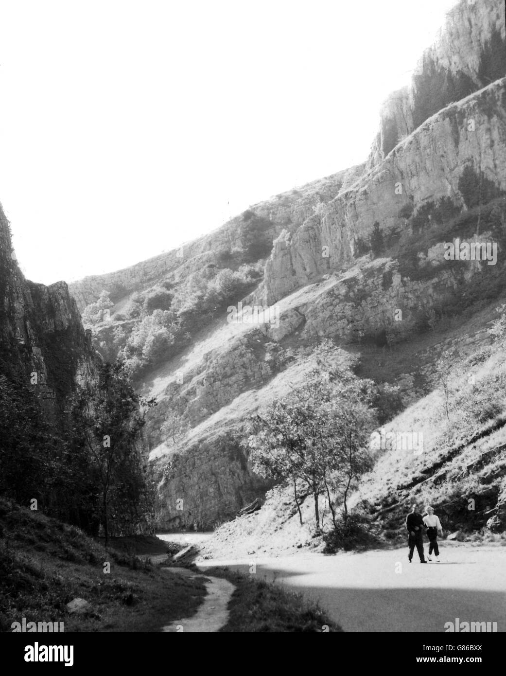 Cheddar Gorge, Somerset. Cheddar Gorge nel Somerset. Il canyon calcareo attraversa le colline di Mendip per più di un miglio. Foto Stock