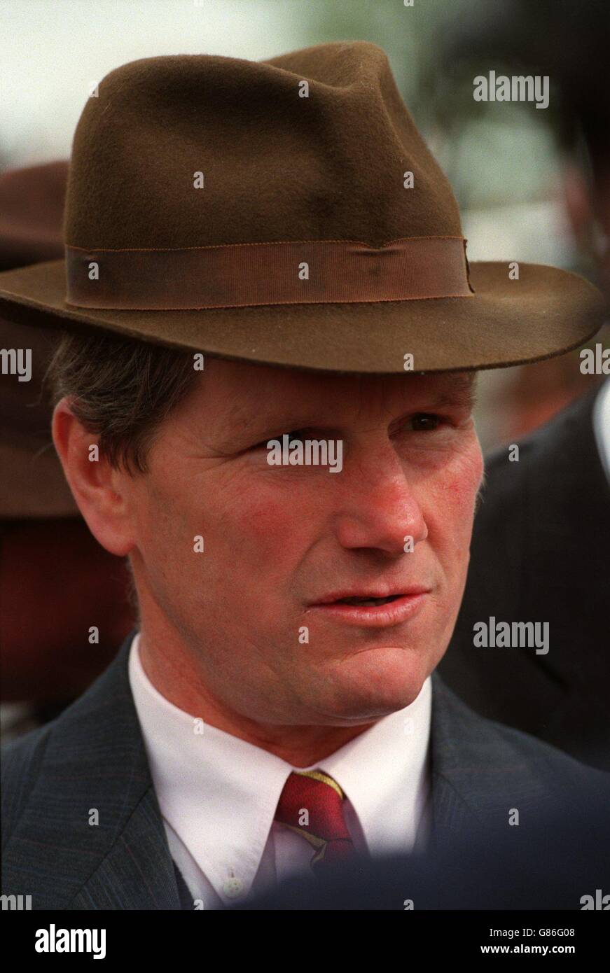 Gare Newmarket. Ian Balding, formatore Foto Stock