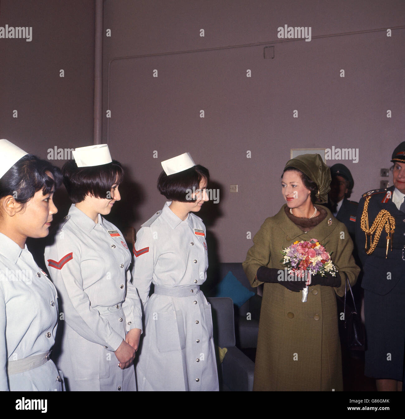 Royalty - la principessa Margaret - Royal Herbert Ospedale militare - Woolwich, Londra Foto Stock