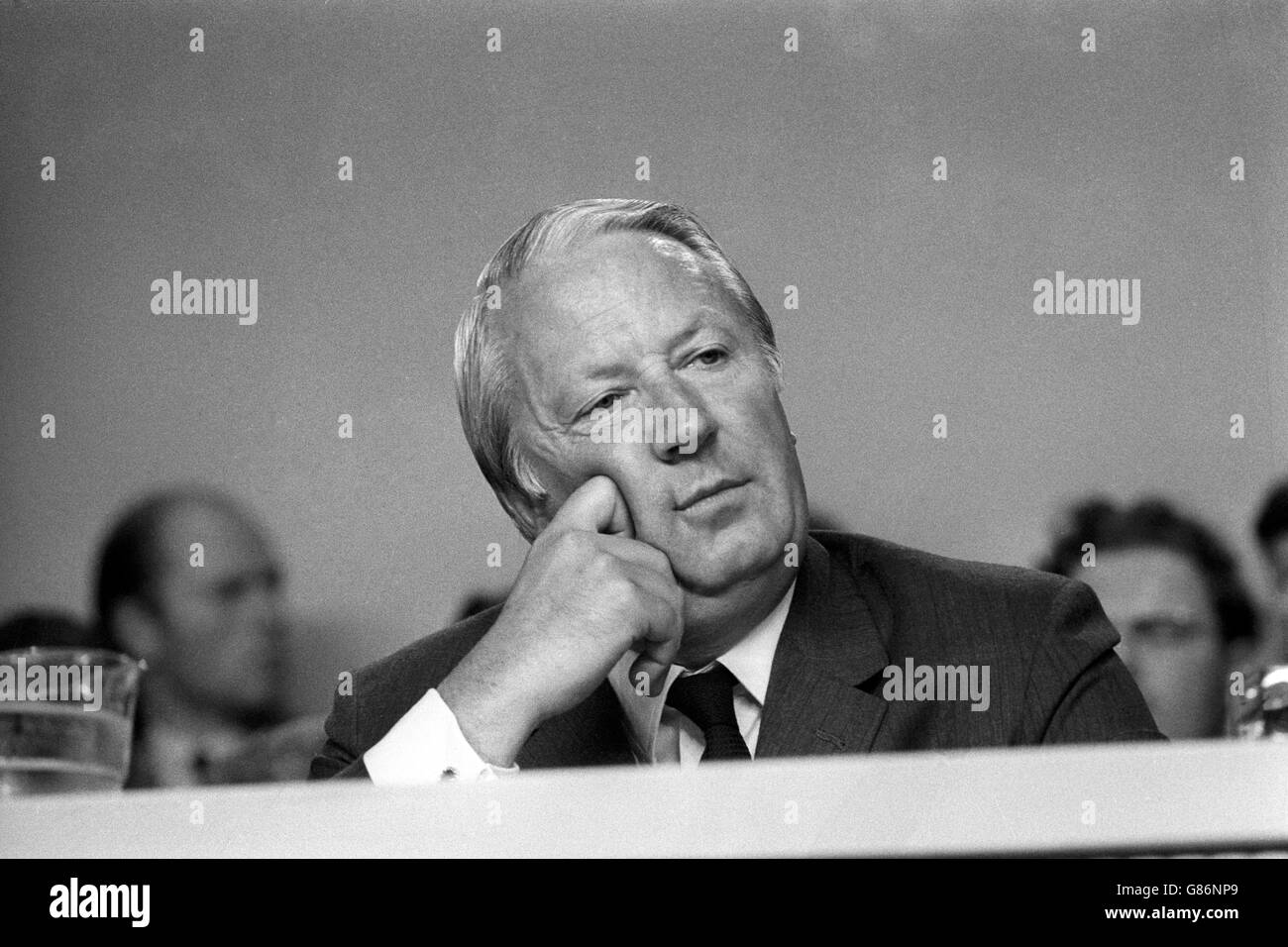 Il primo Ministro Edward Heath durante la conferenza del Partito conservatore a Blackpool. Foto Stock