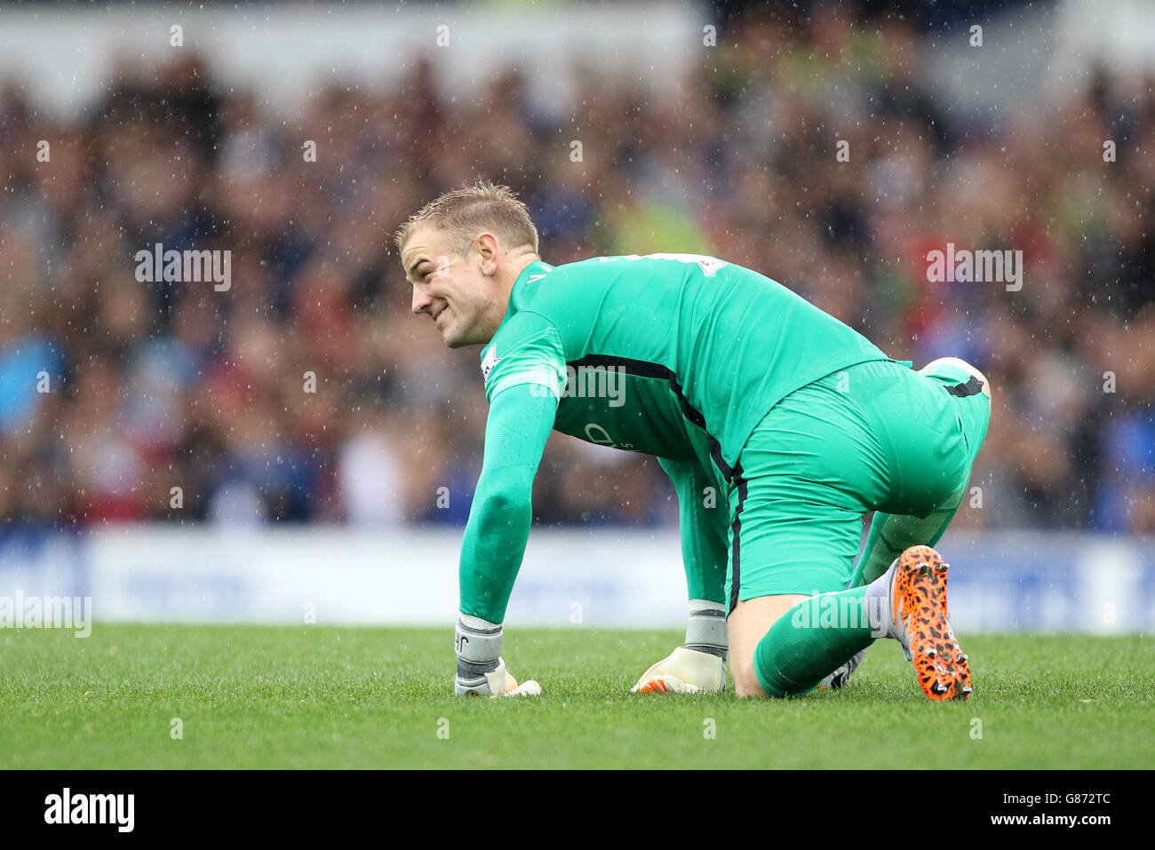 Calcio - Barclays Premier League - Everton v Manchester City - Goodison Park. Joe Hart, portiere della città di Manchester Foto Stock