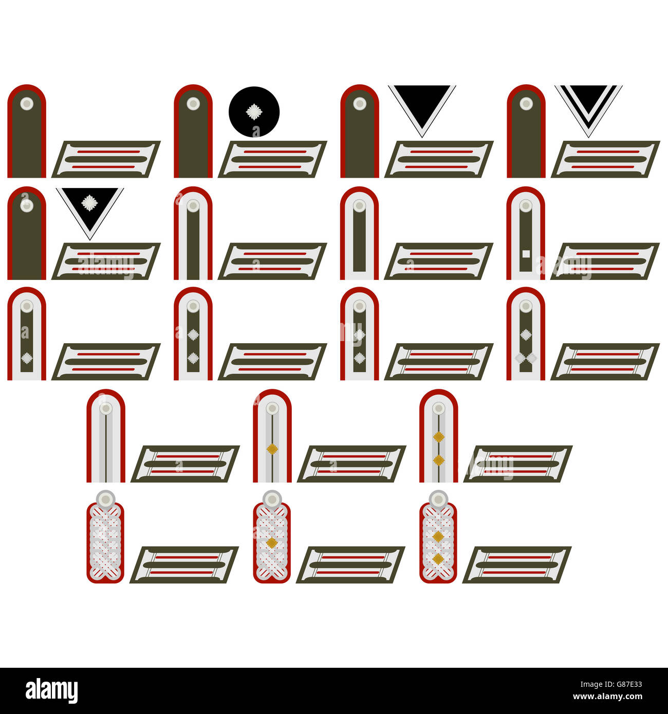 Insignia truppe corazzate della Wehrmacht. La figura su uno sfondo bianco. Foto Stock