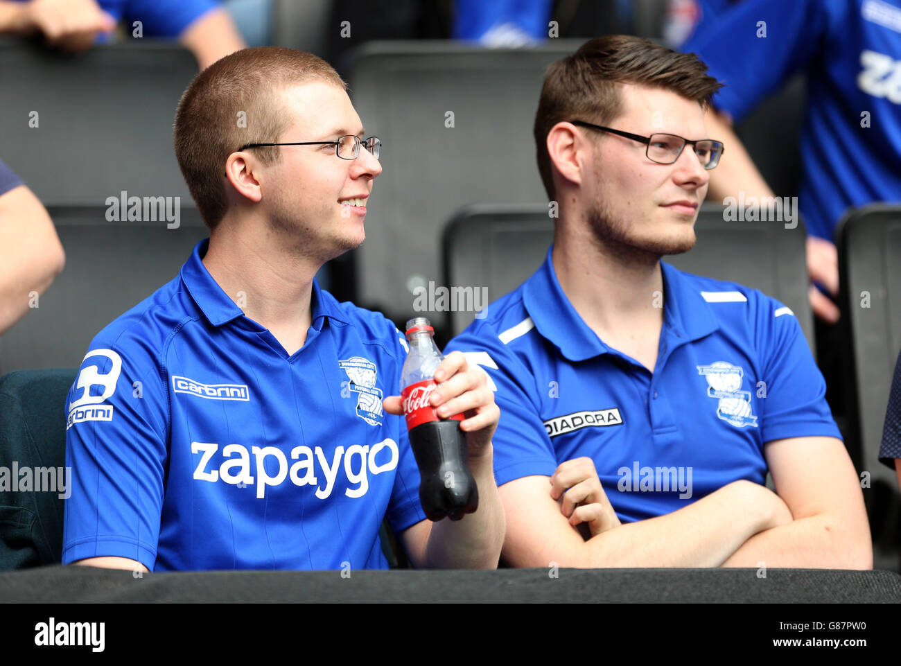 Calcio - Campionato Sky Bet - MK Dons v Birmingham City - Stadio:mk. I fan di Birmingham durante la partita Foto Stock