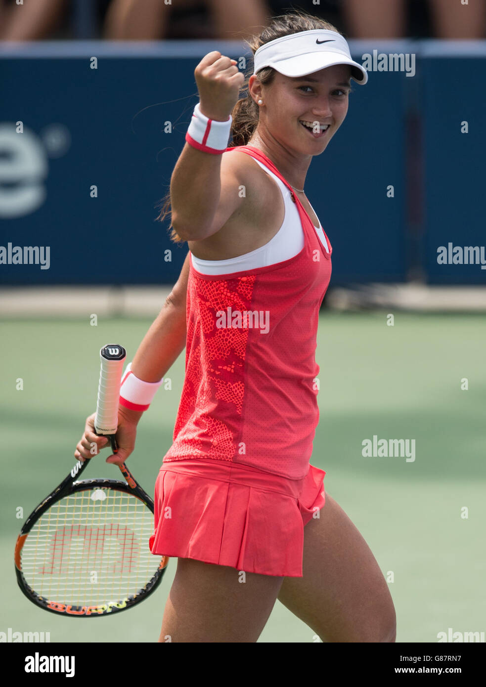 S singoli match contro Heather Watson il giorno uno degli US Open al US Open al Billie Jean King National Tennis Center il 31 2015 agosto a New York, USA. Foto Stock